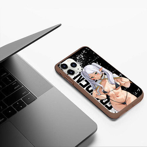 Чехол iPhone 11 Pro матовый Фрирен в купальнике / 3D-Коричневый – фото 3