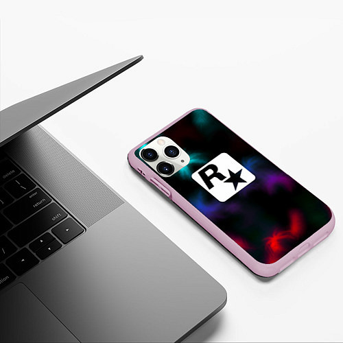 Чехол iPhone 11 Pro матовый Rock star games / 3D-Розовый – фото 3