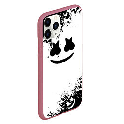 Чехол iPhone 11 Pro матовый Marshmello dj краски, цвет: 3D-малиновый — фото 2