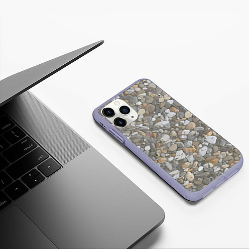 Чехол iPhone 11 Pro матовый Путь по гравию / 3D-Светло-сиреневый – фото 3