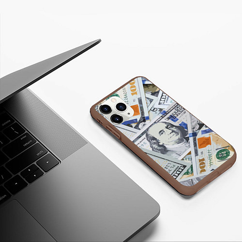 Чехол iPhone 11 Pro матовый Сто зеленых / 3D-Коричневый – фото 3