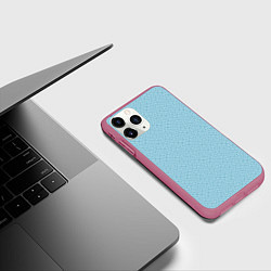 Чехол iPhone 11 Pro матовый Паттерн из простых линий, цвет: 3D-малиновый — фото 2