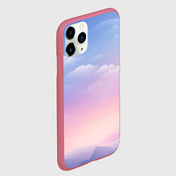 Чехол iPhone 11 Pro матовый Нежные краски неба, цвет: 3D-малиновый — фото 2