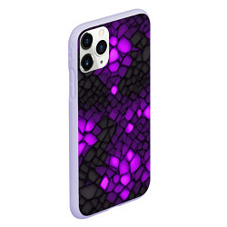 Чехол iPhone 11 Pro матовый Фиолетовый трескающийся камень, цвет: 3D-светло-сиреневый — фото 2