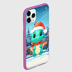 Чехол iPhone 11 Pro матовый Маленький дракон зимнего чуда 2024, цвет: 3D-фиолетовый — фото 2