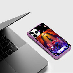 Чехол iPhone 11 Pro матовый Pomni looking for exit the Amazing Digital Circus, цвет: 3D-фиолетовый — фото 2