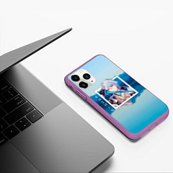 Чехол iPhone 11 Pro матовый Камисато Аято, цвет: 3D-фиолетовый — фото 2