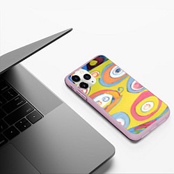 Чехол iPhone 11 Pro матовый Хиппи арт, цвет: 3D-розовый — фото 2