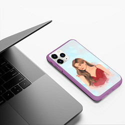 Чехол iPhone 11 Pro матовый Дахён Твайс, цвет: 3D-фиолетовый — фото 2