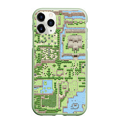 Чехол iPhone 11 Pro матовый Zelda: карта, цвет: 3D-салатовый