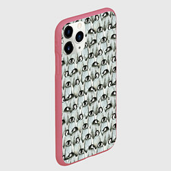 Чехол iPhone 11 Pro матовый Акварельные пингвины, цвет: 3D-малиновый — фото 2
