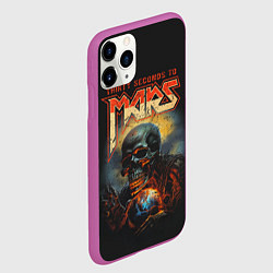 Чехол iPhone 11 Pro матовый Thirty seconds to mars skull, цвет: 3D-фиолетовый — фото 2