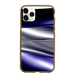 Чехол iPhone 11 Pro матовый Белая абстракция на фиолетовом, цвет: 3D-коричневый