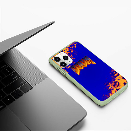 Чехол iPhone 11 Pro матовый Doom x marshmallow / 3D-Салатовый – фото 3
