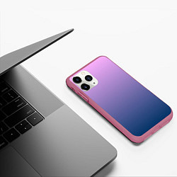 Чехол iPhone 11 Pro матовый Рассвет розовый и синий градиент 3d, цвет: 3D-малиновый — фото 2
