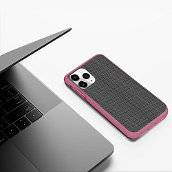 Чехол iPhone 11 Pro матовый Кованная металлическая кольчуга, цвет: 3D-малиновый — фото 2