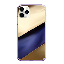 Чехол iPhone 11 Pro матовый Фиолетовая вставка на золотом фоне, цвет: 3D-светло-сиреневый