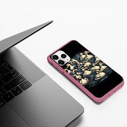 Чехол iPhone 11 Pro матовый Утки в пруду, цвет: 3D-малиновый — фото 2
