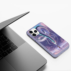 Чехол iPhone 11 Pro матовый Унесенные призраками- дракон и девочка, цвет: 3D-светло-сиреневый — фото 2