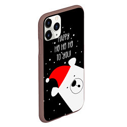 Чехол iPhone 11 Pro матовый Happy ho ho ho to you, цвет: 3D-коричневый — фото 2