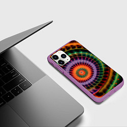 Чехол iPhone 11 Pro матовый Фрактальная абстракция, цвет: 3D-фиолетовый — фото 2