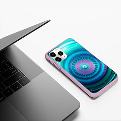 Чехол iPhone 11 Pro матовый Фрактальная абстракция 3, цвет: 3D-розовый — фото 2