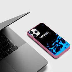 Чехол iPhone 11 Pro матовый Detroit become human голубая кровь, цвет: 3D-малиновый — фото 2