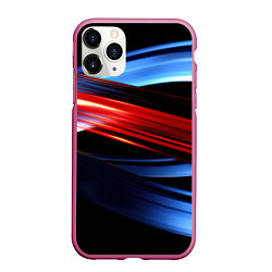 Чехол iPhone 11 Pro матовый Синяя и красная абстракция, цвет: 3D-малиновый