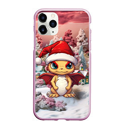 Чехол iPhone 11 Pro матовый Новый год символ дракона, цвет: 3D-розовый