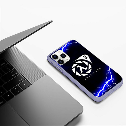 Чехол iPhone 11 Pro матовый Half life storm city / 3D-Светло-сиреневый – фото 3