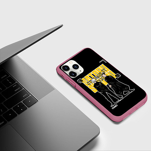 Чехол iPhone 11 Pro матовый Сильнейший дуэт - Магическая битва / 3D-Малиновый – фото 3