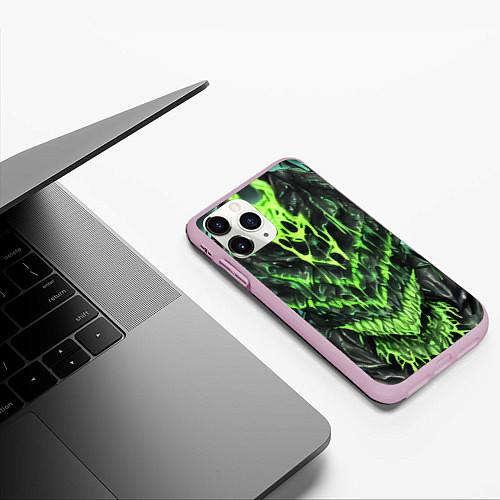 Чехол iPhone 11 Pro матовый Green slime / 3D-Розовый – фото 3