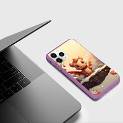 Чехол iPhone 11 Pro матовый Новогодний дракон 2024 символ года, цвет: 3D-фиолетовый — фото 2