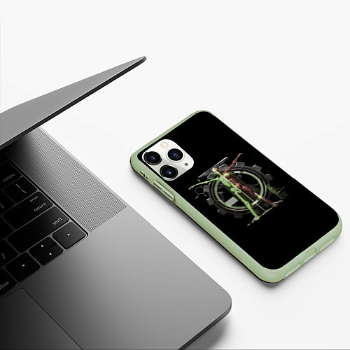 Чехол iPhone 11 Pro матовый Магос биологис череп / 3D-Салатовый – фото 3