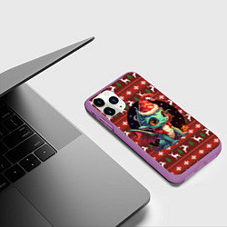 Чехол iPhone 11 Pro матовый Дракон новогодний 2024, цвет: 3D-фиолетовый — фото 2