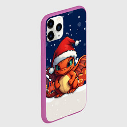 Чехол iPhone 11 Pro матовый Новогодний дракоша 2024, цвет: 3D-фиолетовый — фото 2