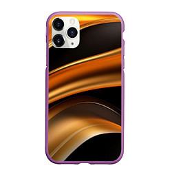 Чехол iPhone 11 Pro матовый Yellow black style, цвет: 3D-фиолетовый