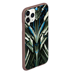 Чехол iPhone 11 Pro матовый Синяя кибер броня модерн, цвет: 3D-коричневый — фото 2