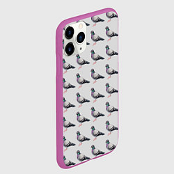 Чехол iPhone 11 Pro матовый Голуби воркуют, цвет: 3D-фиолетовый — фото 2