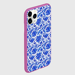 Чехол iPhone 11 Pro матовый Гжель классика, цвет: 3D-фиолетовый — фото 2