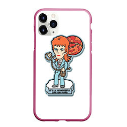 Чехол iPhone 11 Pro матовый David Bowie - Life on Mars, цвет: 3D-малиновый