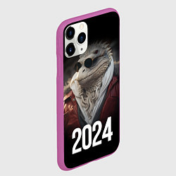 Чехол iPhone 11 Pro матовый 2024 реалистичный дракон, цвет: 3D-фиолетовый — фото 2