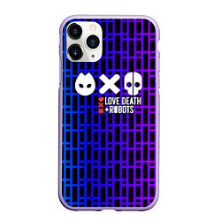 Чехол iPhone 11 Pro матовый Любовь смерть и роботы неон, цвет: 3D-светло-сиреневый
