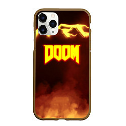 Чехол iPhone 11 Pro матовый Doom storm огненное лого, цвет: 3D-коричневый