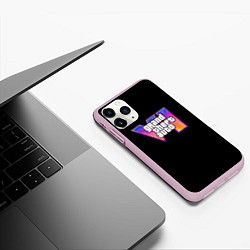 Чехол iPhone 11 Pro матовый Gta 6 logo, цвет: 3D-розовый — фото 2