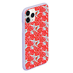 Чехол iPhone 11 Pro матовый Красная гжель, цвет: 3D-светло-сиреневый — фото 2