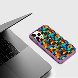 Чехол iPhone 11 Pro матовый Абстракция стикеры, цвет: 3D-фиолетовый — фото 2