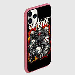 Чехол iPhone 11 Pro матовый Slipknot метал-группа, цвет: 3D-малиновый — фото 2