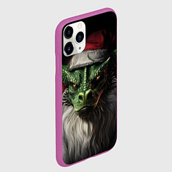 Чехол iPhone 11 Pro матовый Санта дракон 2024, цвет: 3D-фиолетовый — фото 2