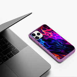 Чехол iPhone 11 Pro матовый Камуфляж из ярких красок, цвет: 3D-фиолетовый — фото 2